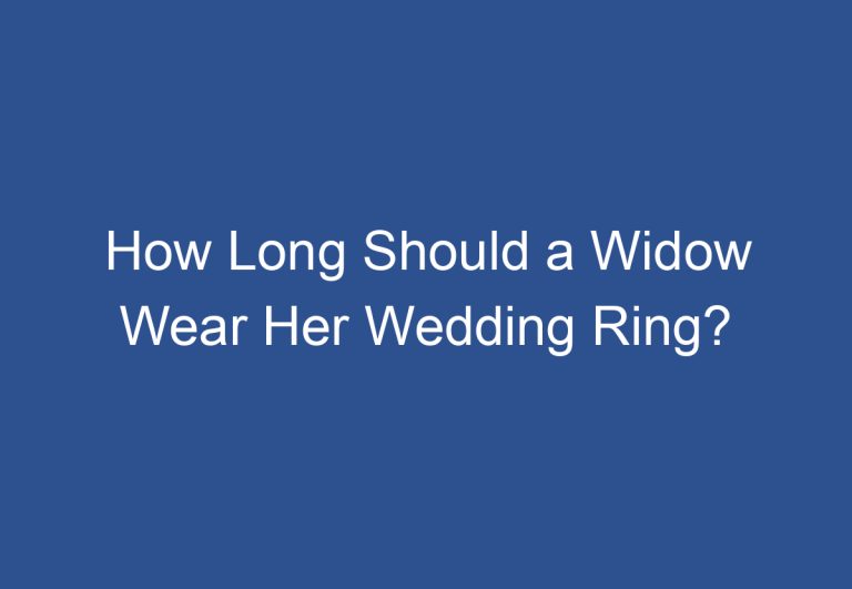 How Long Should a Widow Wear Her Wedding Ring?